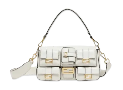 FENDI Multipocket Baguette Leather Bag "White"