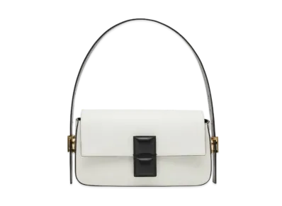 FENDI Baguette Color Block Leather Bag "White/Black"