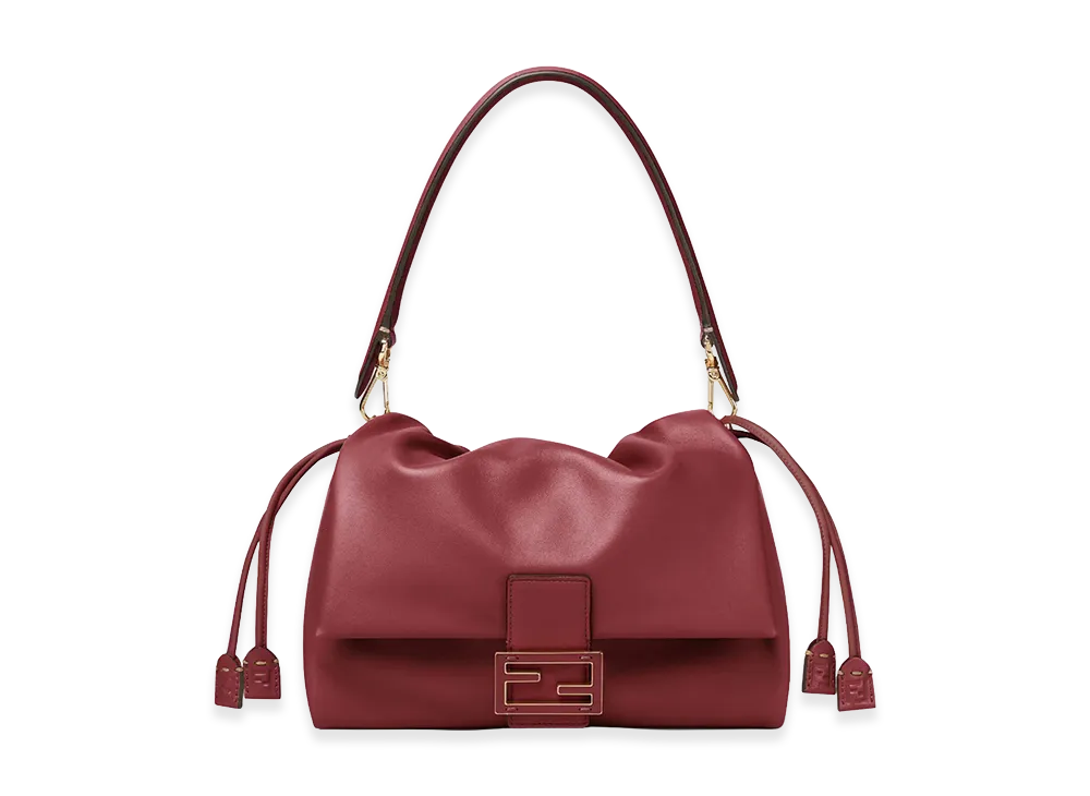 FENDI Women's Mamma Baguette Medium Crossbody Bag "Bordeaux"