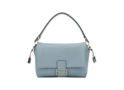 FENDI Women's Mamma Baguette Medium Nappa Leather Bag "Light Blue"
