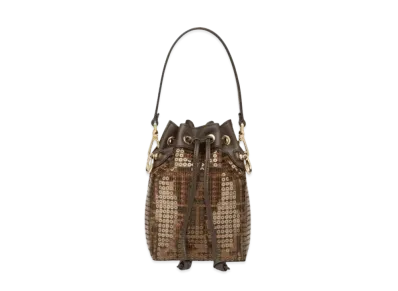 FENDI Mon Tresor FF Jacquard Fabric Mini Bag with Sequins "Brown"