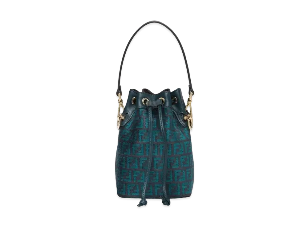 FENDI Mon Tresor Tapes League Fabric Mini Bag FF Motif "Dark Green"