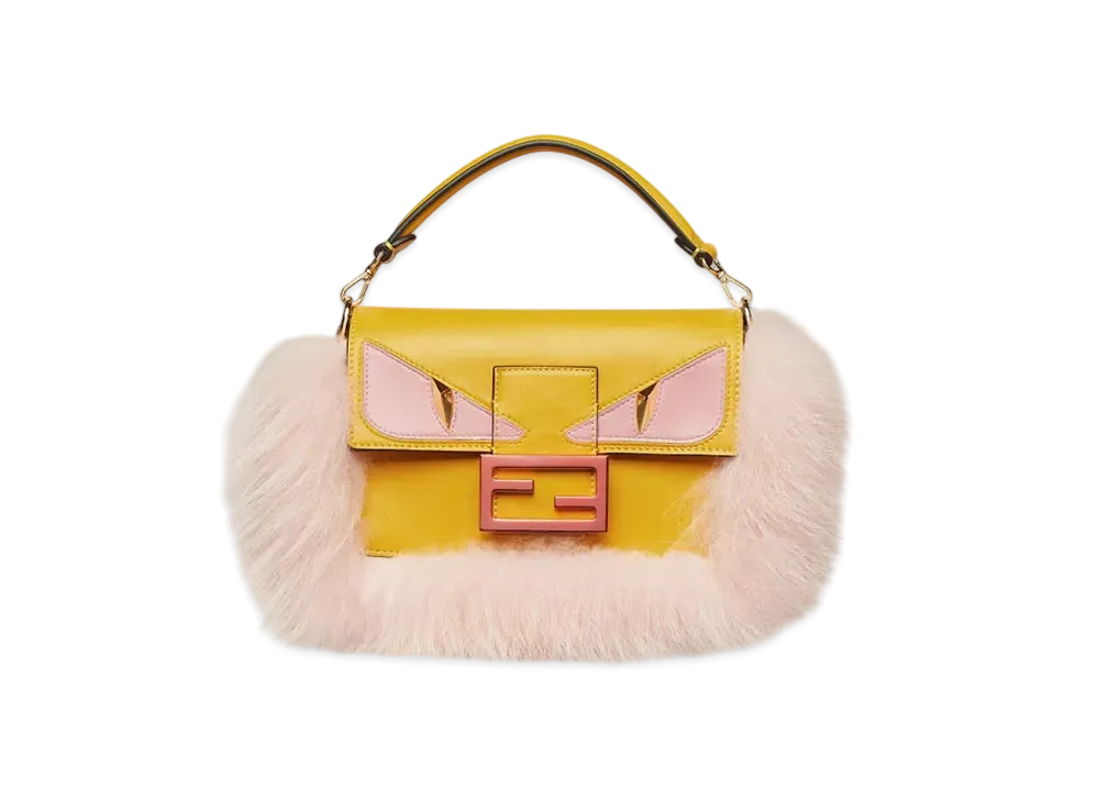 FENDI Baguette Mini Lunar New Year Leather Bag "Yellow"