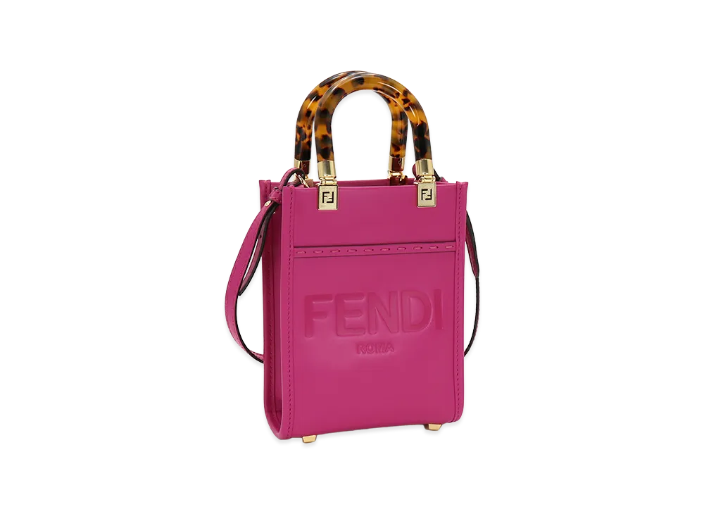 FENDI Women's Handbag (with shoulder strap) Sunshine Shopper Mini "Cyclamen"