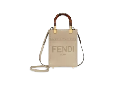 FENDI Sunshine Shopper Leather Mini Bag "Dub Gray"