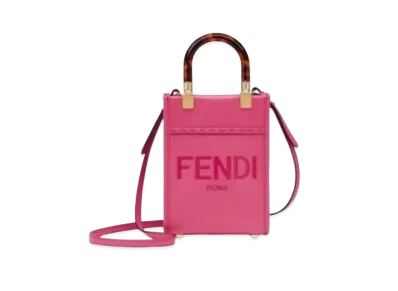 FENDI Sunshine Shopper Leather Mini Bag "Fuchsha"