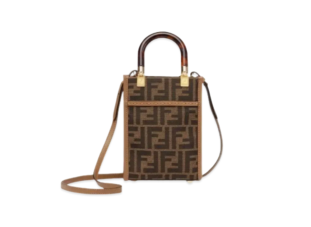 FENDI Sunshine Shopper FF Fabric Mini Bag "Brown"