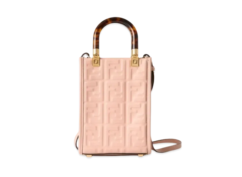 FENDI Sunshine Shopper Mini Leather Bag "Pink"