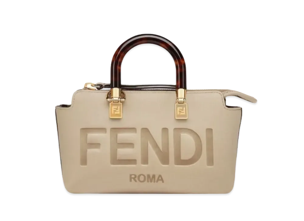 FENDI By The Way Mini Leather Boston Bag "Dub Gray"