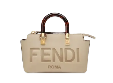 FENDI By The Way Mini Leather Boston Bag "Dub Gray"