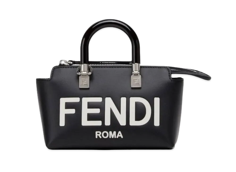 FENDI By The Way Mini Leather Boston Bag "Black"