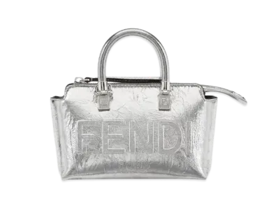 FENDI By The Way Mini Crafts Leather Boston Bag "Silver"