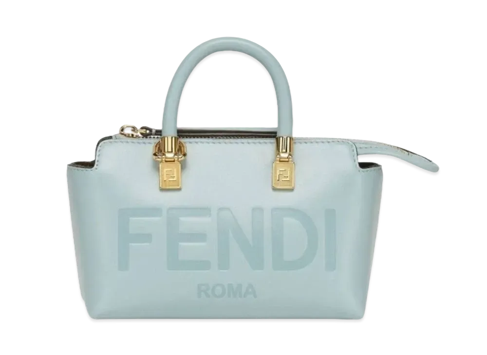 FENDI By The Way Mini Leather Boston Bag Small "Light Blue"