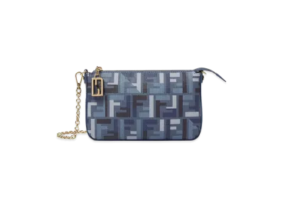 FENDI Women's Pouch With Fabric Chain "Blue"