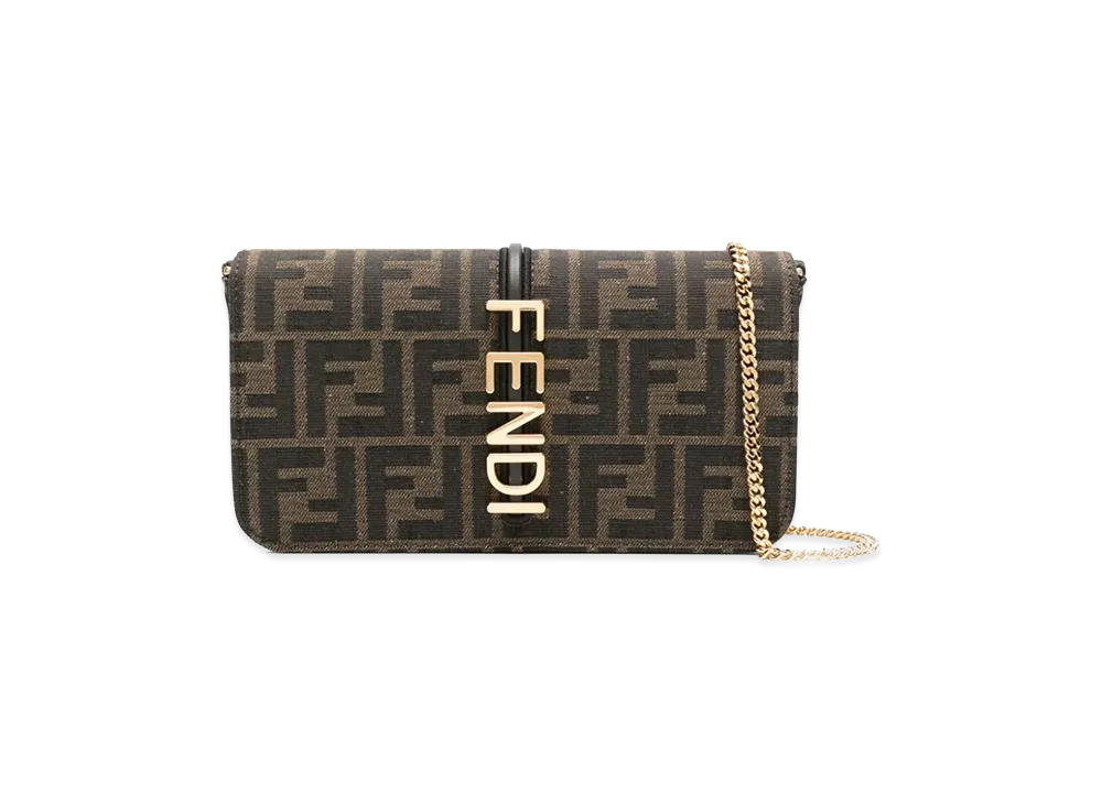 FENDI Women's FENDI Women'sgraphy Wallet Chain "Brown"