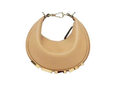FENDI Women's Graphy Mini in Leather "Beige"