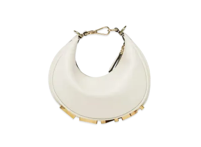 FENDI Fendigraphy Mini Leather Mini Bag "White"