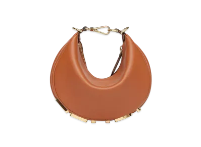 FENDI Fendigraphy Mini Leather Mini Bag "Brown"