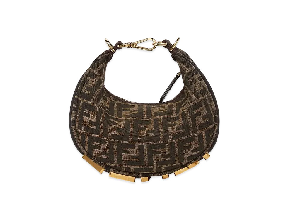 FENDI Fendigraphy Mini FF Fabric Bag "Brown"