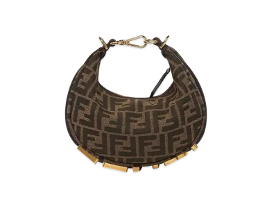 FENDI Fendigraphy Mini FF Fabric Bag "Brown"