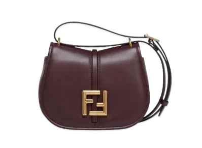 FENDI Camon Small Leather Bag "Burgundy"