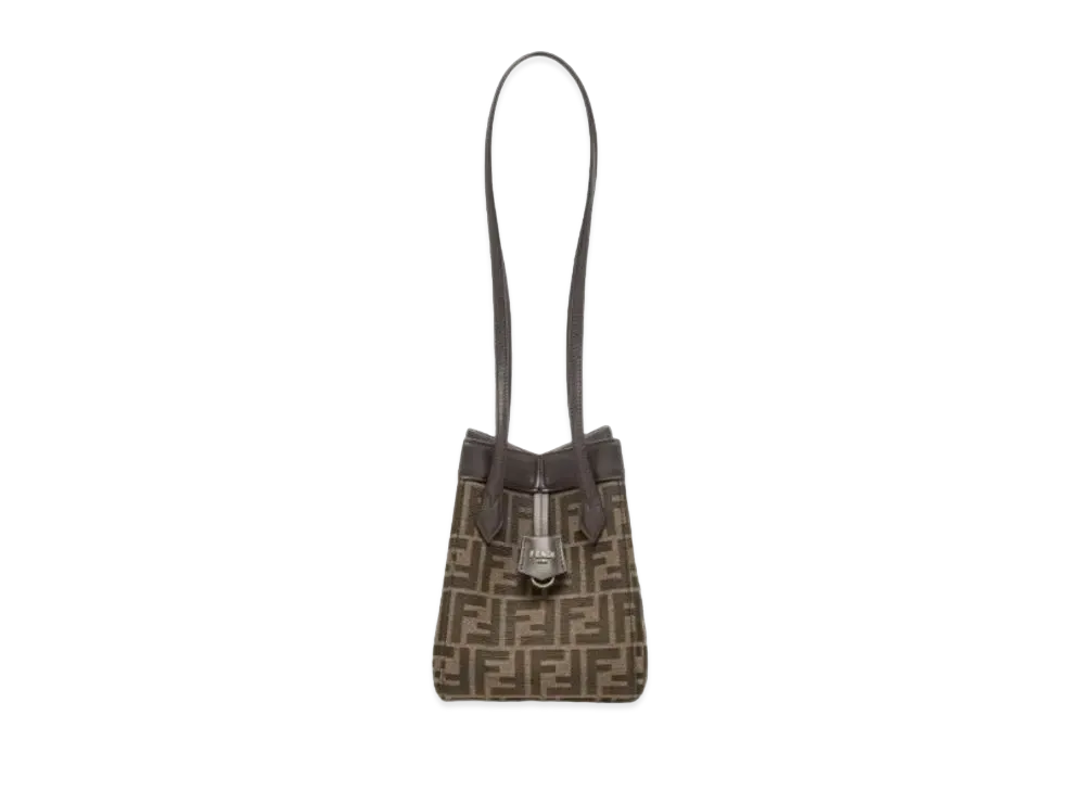 FENDI Origami Small FF Jacquard Fabric Bag "Brown"