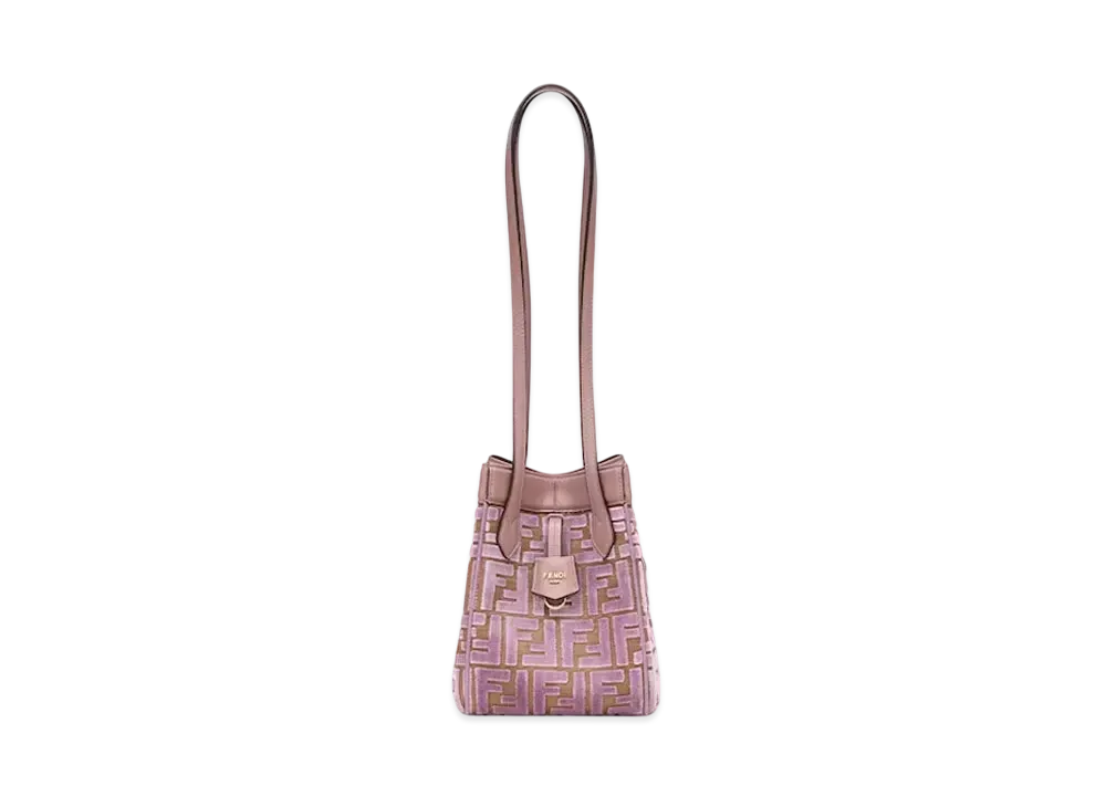 FENDI Origami Mini Transformable FF Jacquard Velvet Mini-Bag "Pink"