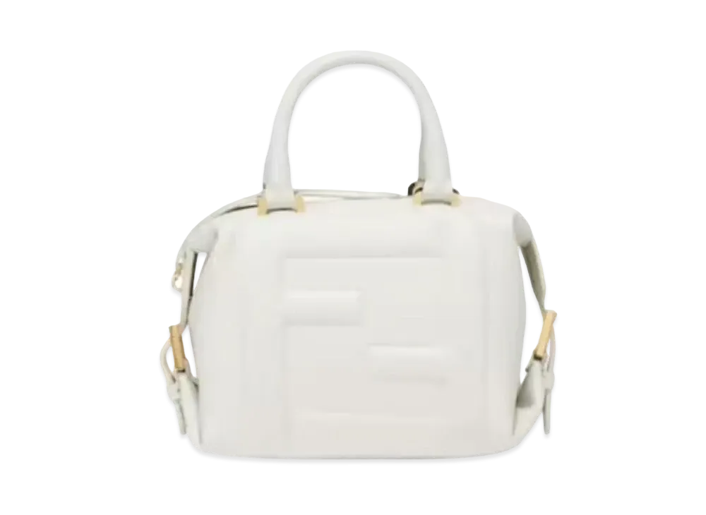 FENDI FF Cube Nappa Leather Mini Bag "Ice White"