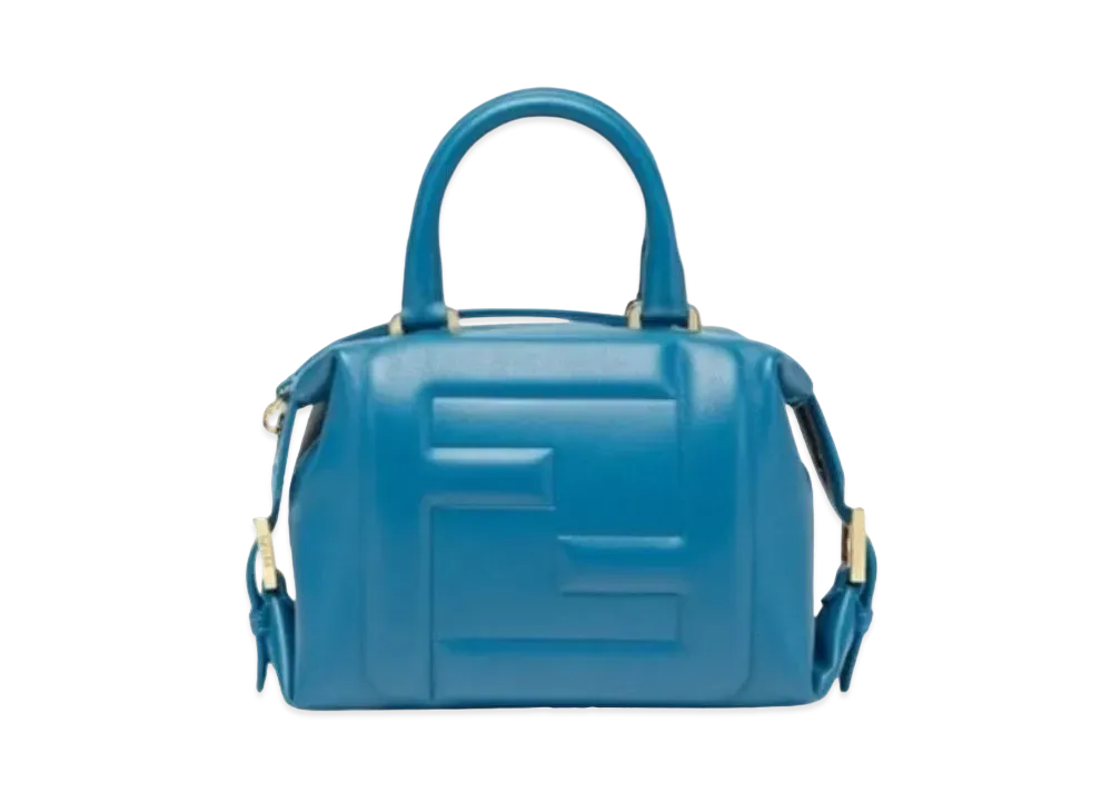 FENDI FF Cube Nappa Leather Mini Bag "Blue"