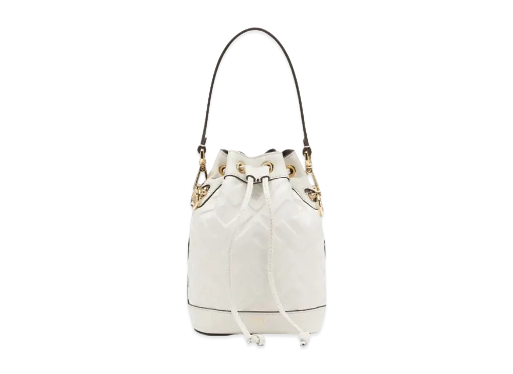 FENDI Mon Tresor Leather Mini Bag FF Motif "White"