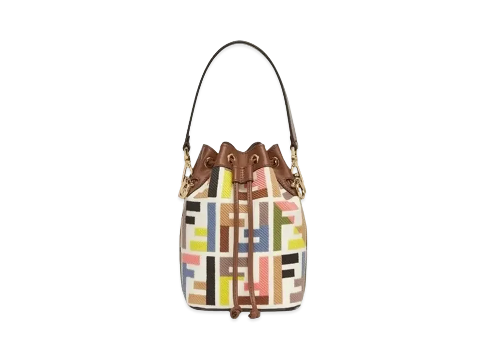 FENDI Mon Tresor Canvas Mini-Bag With FF Embroidery "Multicolor"