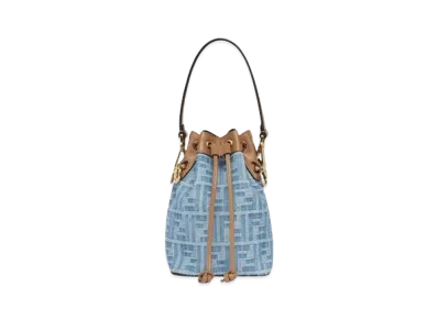 FENDI Mon Tresor FF Denim Fabric Mini Bag "Light Blue"