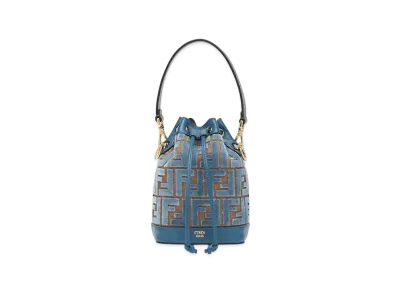 FENDI Mon Tresor FF Jacquard Velvet Mini Bag "Light Blue"