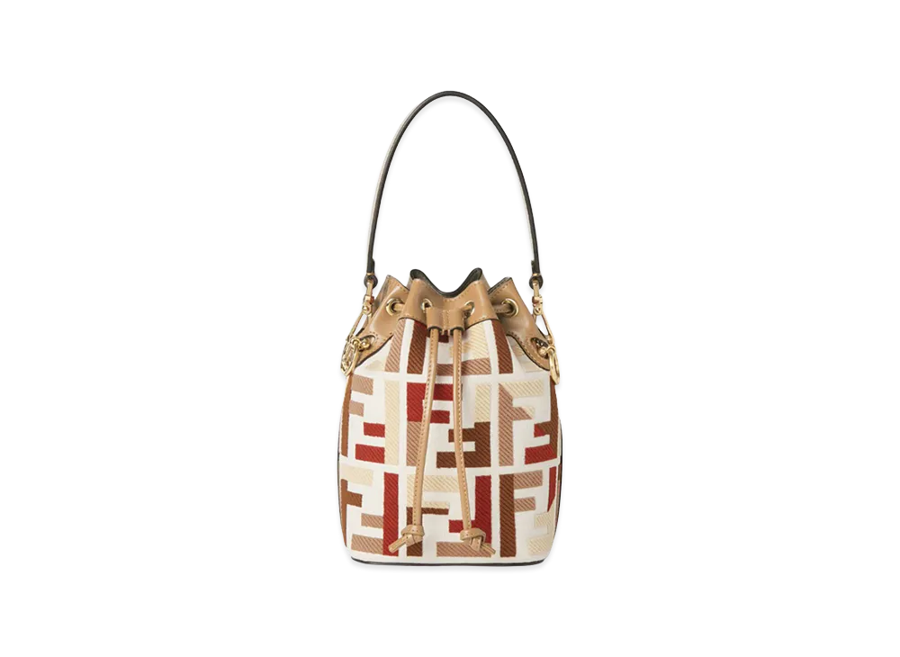 FENDI Women's Mon Tresor Mini Canvas Bag With FF Embroidery "Multicolor"