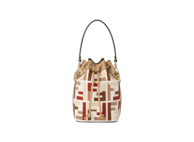 FENDI Women's Mon Tresor Mini Canvas Bag With FF Embroidery "Multicolor"
