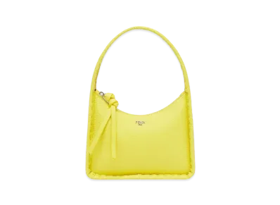 FENDI Mini Fendessence Small Selleria Bag With 264 Hand-Sewn Topstitches "Yellow"