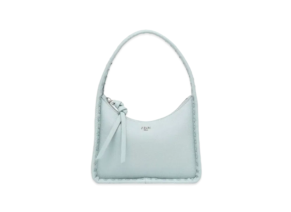 FENDI Mini Fendessence Small Selleria Bag With 264 Hand-Sewn Topstitches "Light Blue"