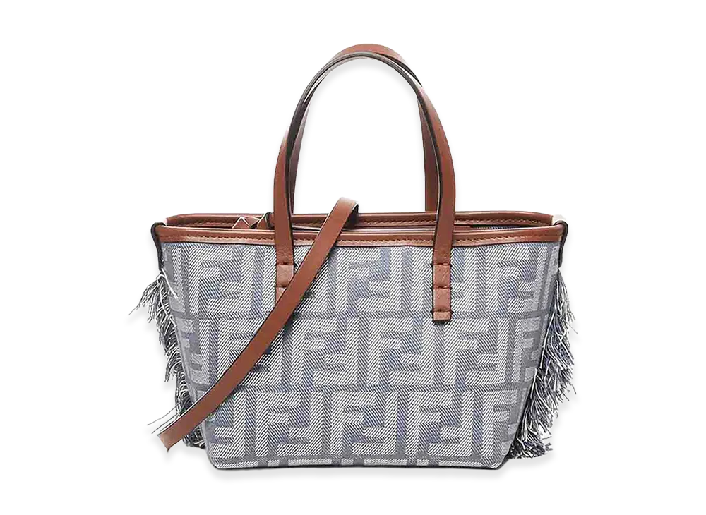 FENDI Women's Embroidered Denim Mini Roll Handbag "Blue"