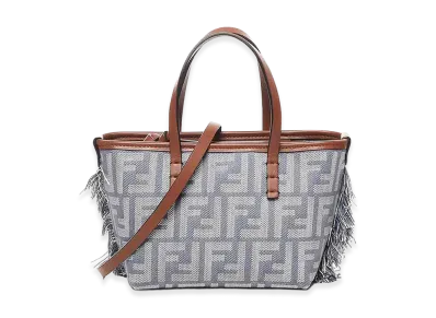 FENDI Women's Embroidered Denim Mini Roll Handbag "Blue"