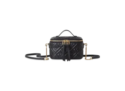 FENDI Women's Vanity Mini Bag In Nappa With FF Motif "Black"