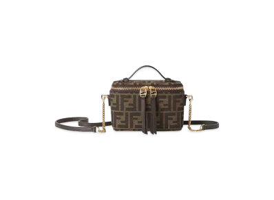 FENDI Women's Vanity Mini Bag In FF Jacquard Fabric "Brown"