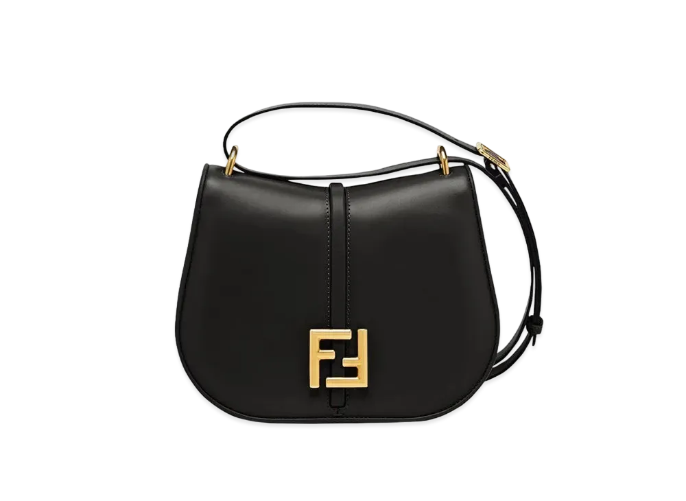 FENDI Cmon Medium Leather Bag "Black"