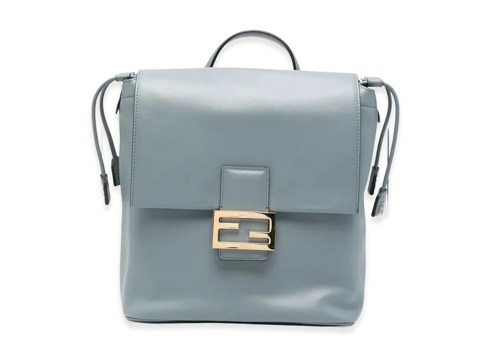 FENDI Women's Deconstructed Leather Backpack "Light Blue"