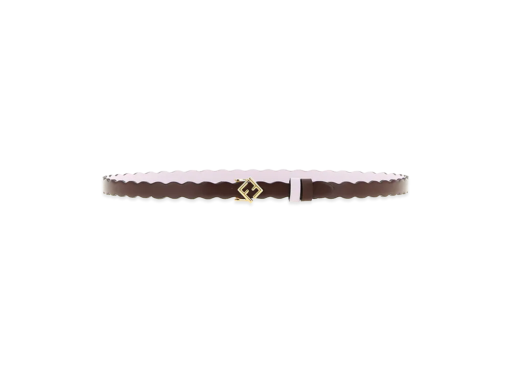 FENDI Women's FF Diamonds Reversible Belt "Brown/Pink"