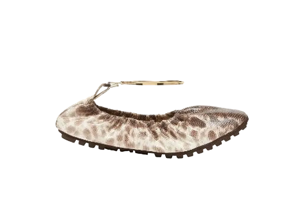 FENDI WMNS Filo Karung Leather Ballerinas "Beige"