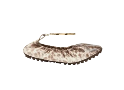 FENDI WMNS Filo Karung Leather Ballerinas "Beige"