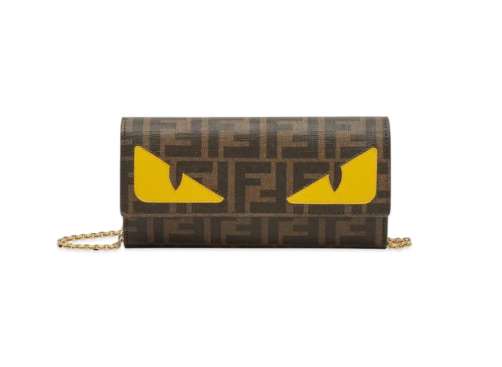 FENDI Continental with Chain Lunar New Year FF Fabric "Brown"