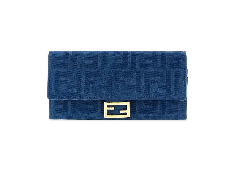 FENDI Women's Continental Baguette Wallet On Chain "Blue"