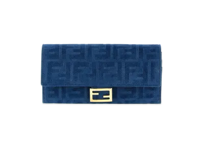 FENDI Women's Continental Baguette Wallet On Chain "Blue"