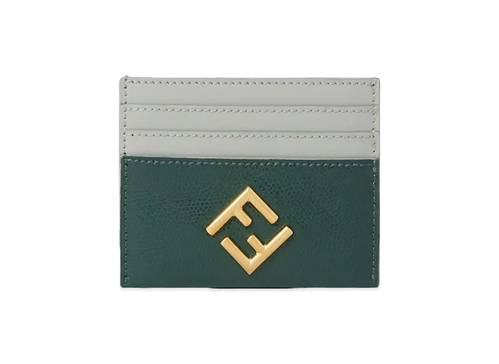 FENDI Women's FF Diamonds Card Holder "Green"